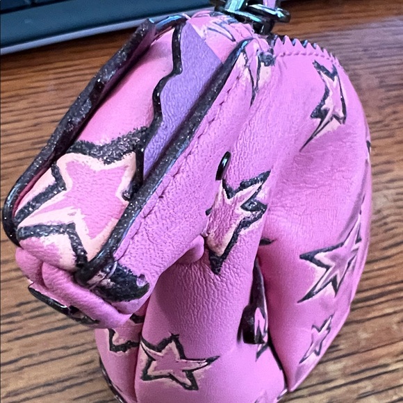 COACH Dino Starlight Rexy Tyrannosaurus T Rex STAR Coin Pouch Leather  27131 - Picture 7 of 16